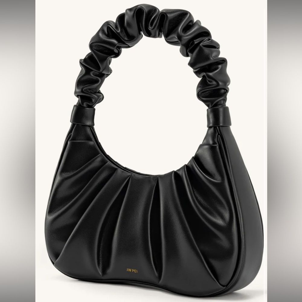 JW PEI Gabbi Ruched Hobo Handbag - Black - Picture 7 of 8
